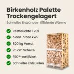 Palette Kammergetrocknetes gespalten Buchen Brennholz 25 cm – Bild 3